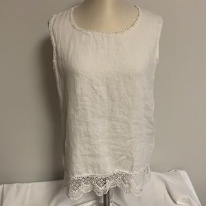 Laura Bianchi Italian Linen Sleeveless Top L EUC